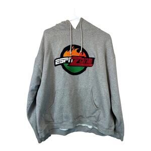 ESPN Zone Gamer Sports Grunge Sweatshirt Fleece Pullover Hoodie Large